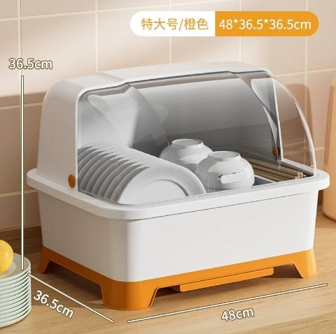 Kitchen, Tableware Storage Box with Lid, Household Drain, Cupboard Storage Rack, Tableware, Dish Rack Thickened