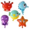 Q-version Marine Animal Cartoon Aluminum Film Balloons, Crabs, Seahorses, Octopuses, Pufferfish, Starfish, Party Decoration Balloons