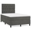 Vidaxl Letto Continentale Con Materasso, Grigio Scuro, 120X190Cm Velluto