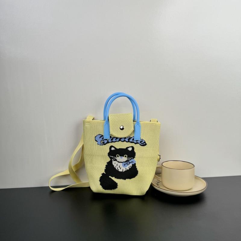 Premium new cute cartoon knitted mobile phone bag adjustable messenger handbag niche versatile dopamine bag