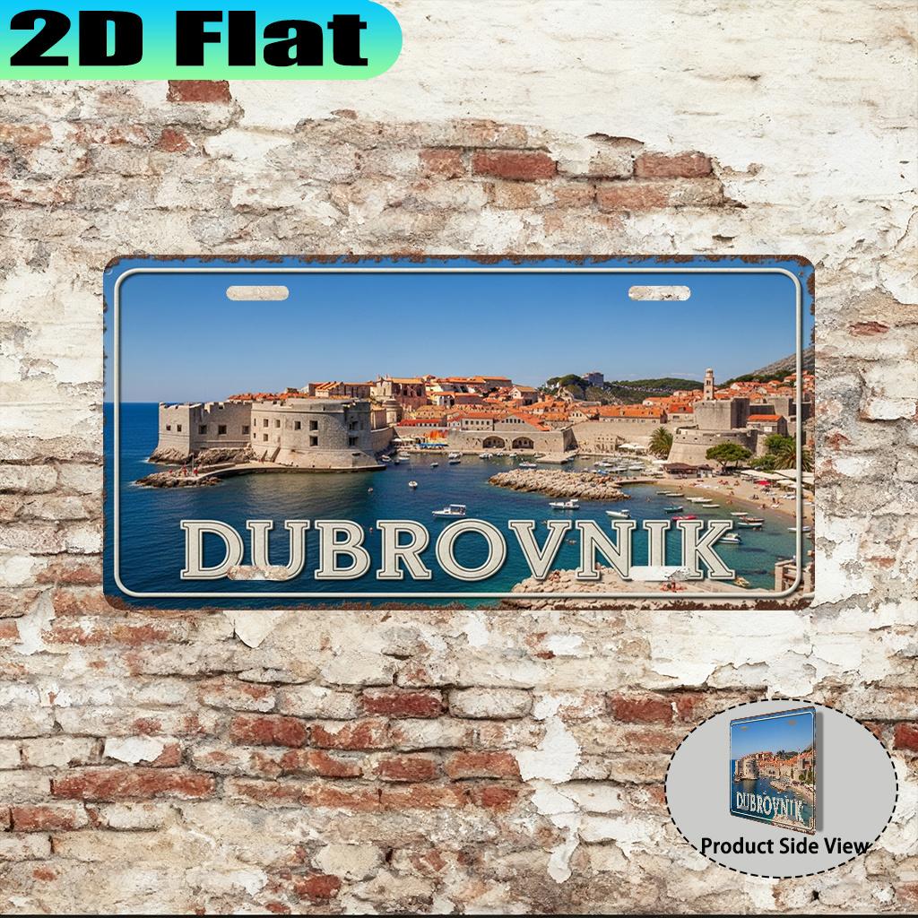 D Flatpc Dubrovnik Retro Aluminum Sign (xin) Retro Urban Style Travel Enthusiast Gift Souvenir GiftSuitable for Study