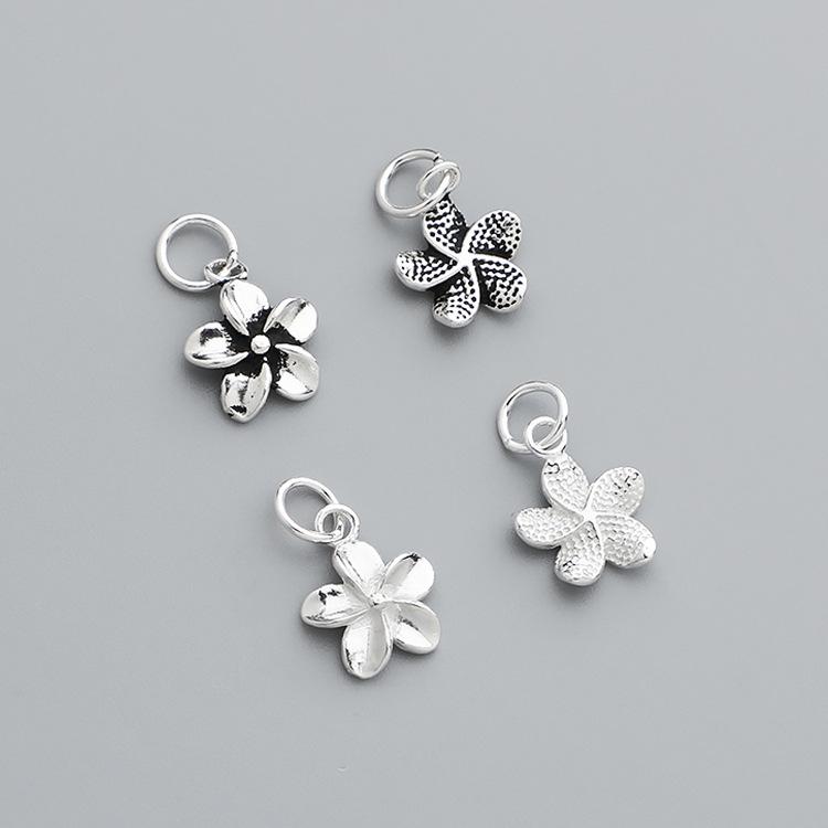 S925 Gümüş Çiçek Kolye DIY Boncuklu İp Bileklik/Kolye Takı Aksesuarı