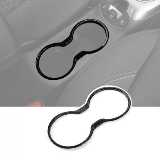 Декоративная накладка-рамка на крышку переднего подстаканника для Jeep Compass 2017-2020 Черная