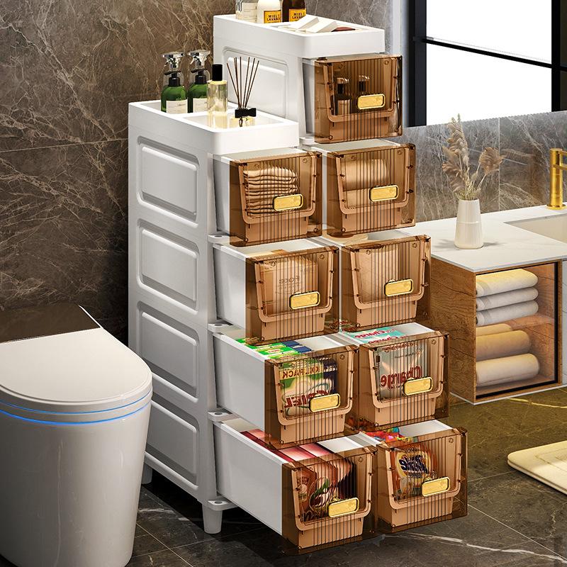 Waterproof Ultra-Narrow Storage Cabinet for Bathroom, Kitchen, and Refrigerator Gaps