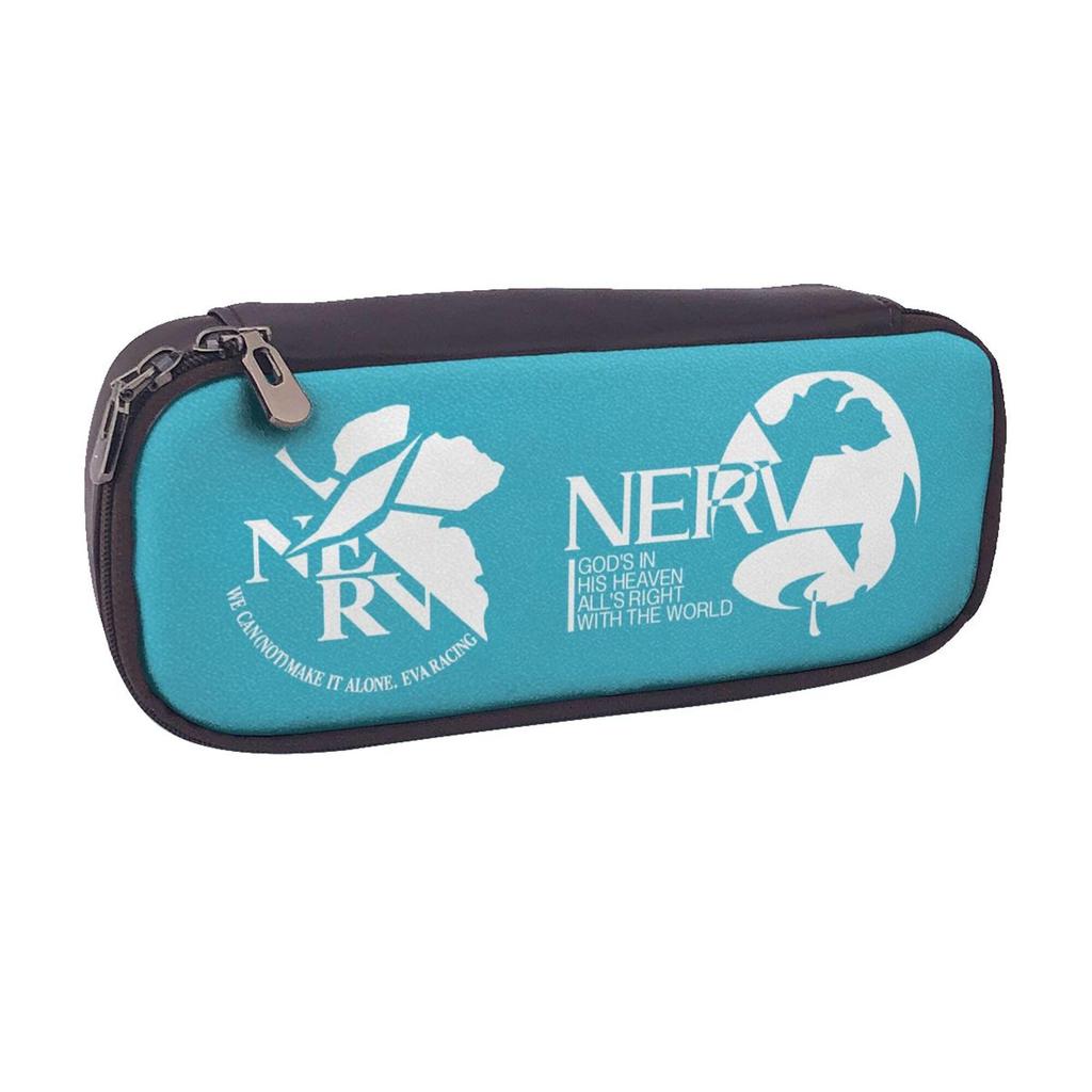 Lonsan PU Stationery Large Lightweight Simple and Stylish for Students and School and Office Genesis Evangelion Case, Capacity, Design, Gusseted,