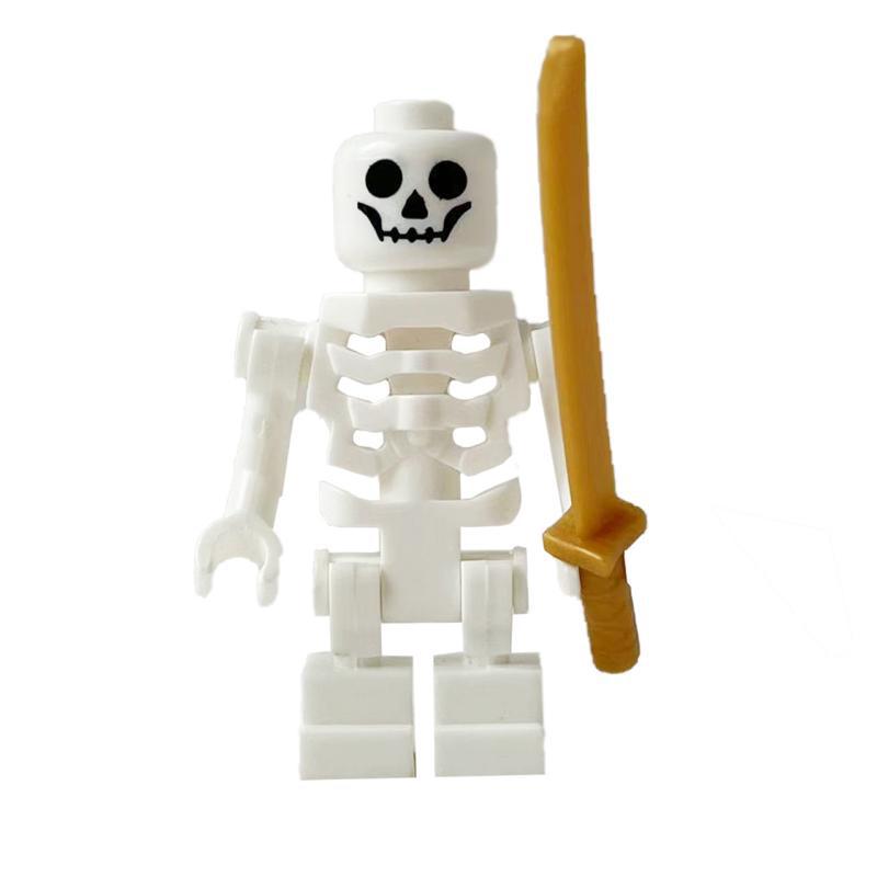 Skelettpuppe Armee Skelett Soldat Baustein Puppe Skelettkorps mit Waffen Phalanx Baustein