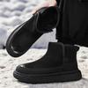Men's Snow Boots for Casual Winter Shoes Platform Non-slip Warm Fur Ankle Boots Plush Combat Outdoor Hiking Motorcycle Boots