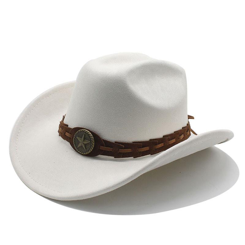 Knot Pattern Wool Felt Hat With Wide Brim For Men And Vintage Style
