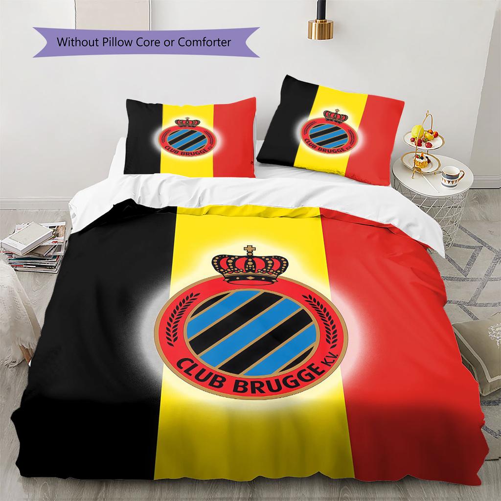Club Brugge KV Pattern Bedding,Quilt Set Quilt Cover Pillowcase Home Birthday Gift(1 * Duvet Cover + 2 * Pillowcase, Without Core)