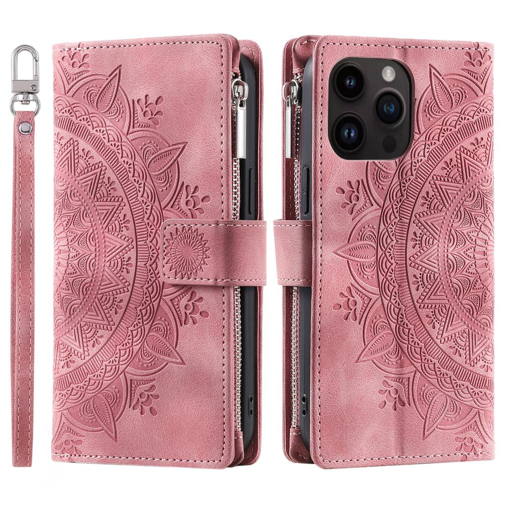 Zipper Leather Wallet Multi Cards Solt Case For iPhone 14 13 12 Mini 11 15 Pro XS Max XR X 8 7 SE 2022 6 Plus Stand Phone Cover