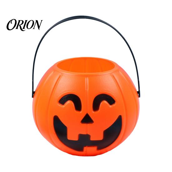 Kids Trick or Treat Bags Halloween Pumpkin Candy Bucket, Plastic Holder with Handle, Holders Party Favor Storage Container, Trick-or-Treat Gift