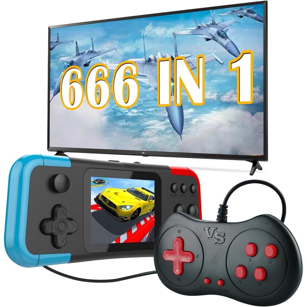 X7 Plus X12 Handheld Game Console, Retro Game Console with 666 Classic Games, 3.0'' Color Display, Rechargeable Battery, Support for 2 Players & TV,