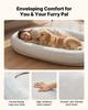 Human Dog Bed, 1780 x 1200 x 240 mm Orthopedic Memory Foam Human Sized Dog Bed, Humans Pet Beds with Side Pocket, Handle & Zipper, Removable