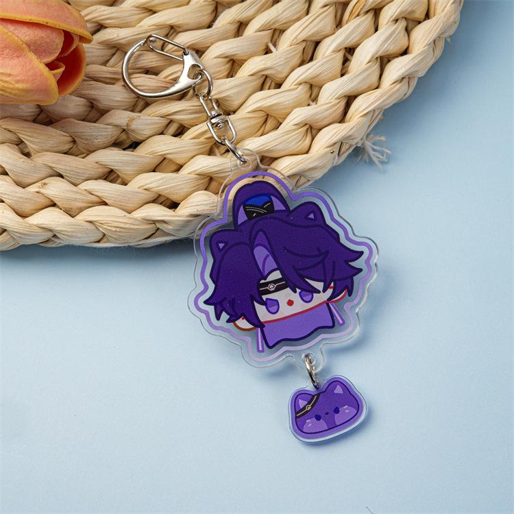 Q-Version Sun Ce Anime Acrylic Keychain Pendant - Cute Cartoon Backpack Charm