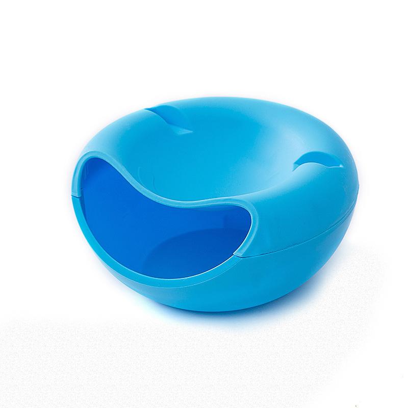 Multi Use Double Layer Snack Bowl Lazy Snack Plate Kitchen Fruit Plate Sunflower Seeds Storage Box Dishes Living Room Acc