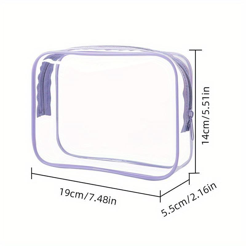 Clear Makeup Bag With Zippers Transparent Makeup Organizer Cosmetic Makeup Bags For Vacation Business Trip Airport Bathroom