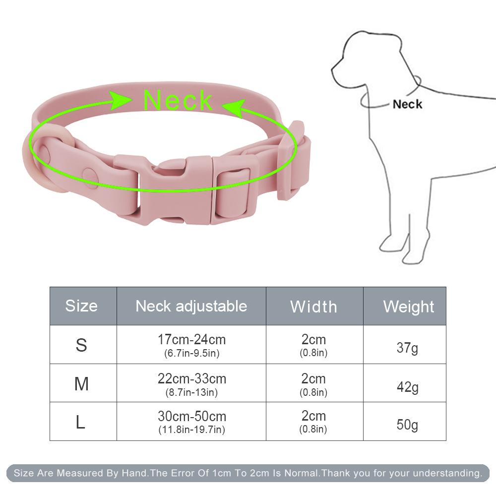 Macaron Color Pet Collar Adjustable PVC Wrap Rubber Webbing Dog Collar Waterproof Easy To Clean for Small, Medium and Large Dogs