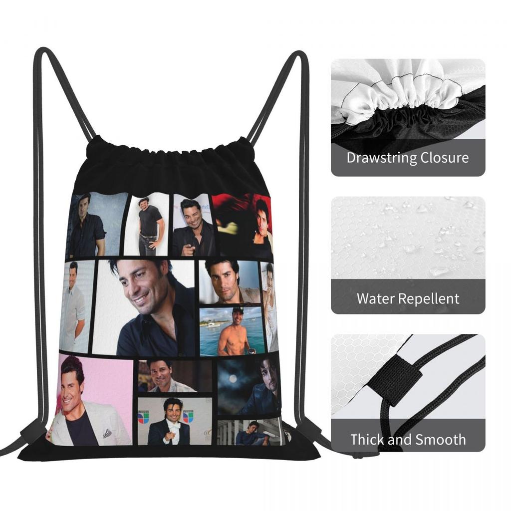 Chayanne 3 Backpacks Portable Drawstring Bundle Pocket Sports Bag Book Bags for Travel Students