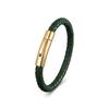 European and American Leather Bracelet Stainless Steel Snap Button Men's Woven Leather Bracelet