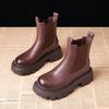 Thick-soled Martin boots women's autumn and winter new heightening non-slip short boots fleece cigarette boots fashion single boots