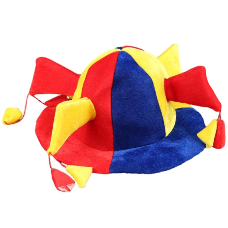 Amusement Park Clown Hat Carnival Men Circus Vintage Hat Party Flat Top Show Style Top Bonnet Men Cosplay Party Hat