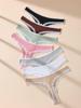 7Pcs/Pack Women Thongs Panties Cotton Sexy Lace Underwear Tanga Solid Pants Plus Size Underpants G-Strings Female Lingerie Size S-XL