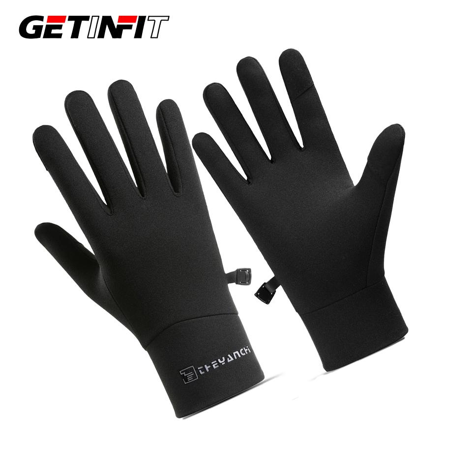 Cycling Gloves Outdoor Sports Running Winter This Fleece Touch Screen Cold-Proof Water-Repellent Anti-Slip Finger Pre-Bending