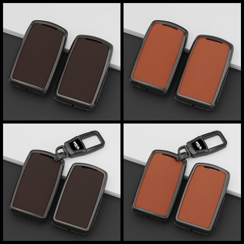 New Zinc Alloy Leather Car Key Case Cover Holder Protector Shell For Mazda 3 Axela Bp Cx-30 Dm G20 Mx-5 Mx30 X5 X9 Cx60 Cx90