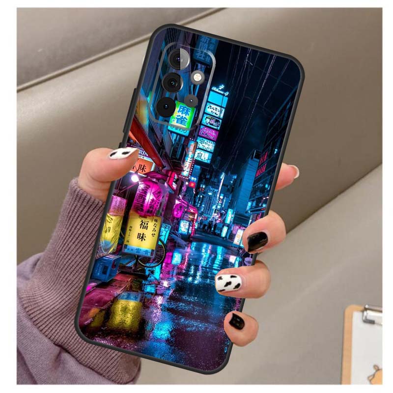 Japanese Night City Aesthetic Case For Samsung Galaxy A54 A34 A24 A14 A53 A33 A23 A13 A52 A32 A22 A12 A71 A51 A15 A25