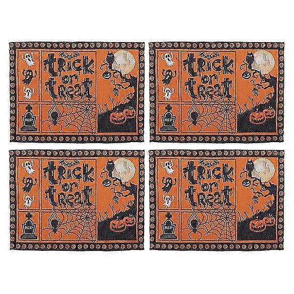 4 Pcs Home Supplies Halloween Dinner Mat Table Mat Halloween Halloween Table Placemats Halloween Party Favor