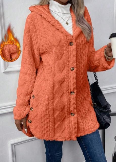 Women S Hooded Fleece Cardigan Long Sleeve Casual Warm Coat