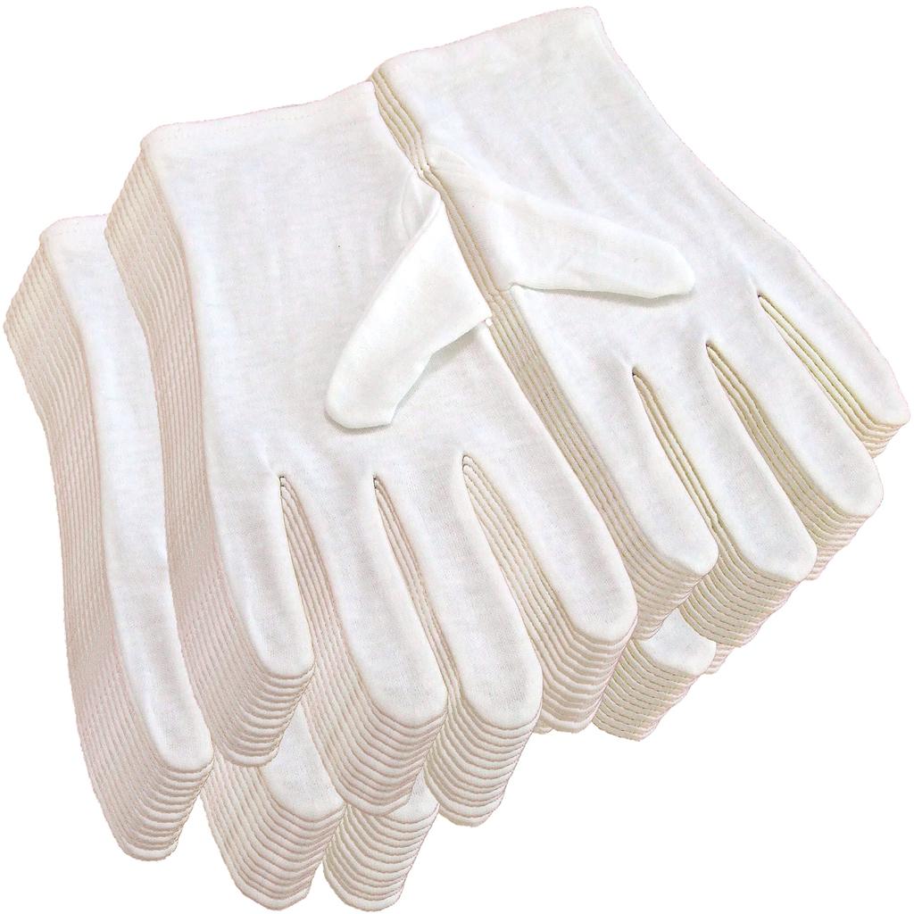 Pure Cotton 24 Size L 100% Gloves, Pairs, White, (Men's)