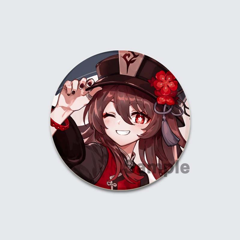 32/44/58 mm Genshin Impact-Abzeichen, Spiel Anime-Mädchen Hu Tao/Venti/Jean, Anstecknadel, 58 mm, runde Brosche für Rucksack, Kleidung, Zubehör, Schmuck, Geschenk