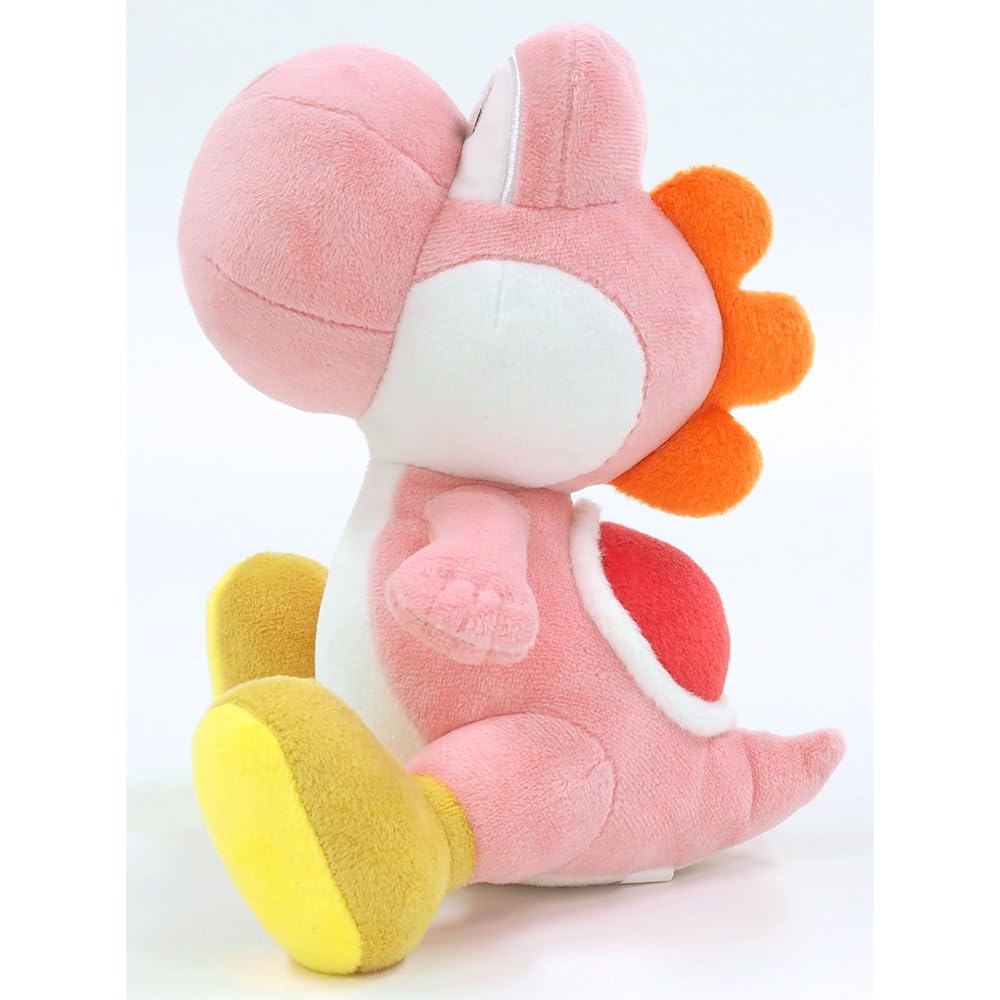San-ei Trading Super Mario All Star Collection Pink Yoshi Plush Toy 20cm Height Soft Stuffed Animal