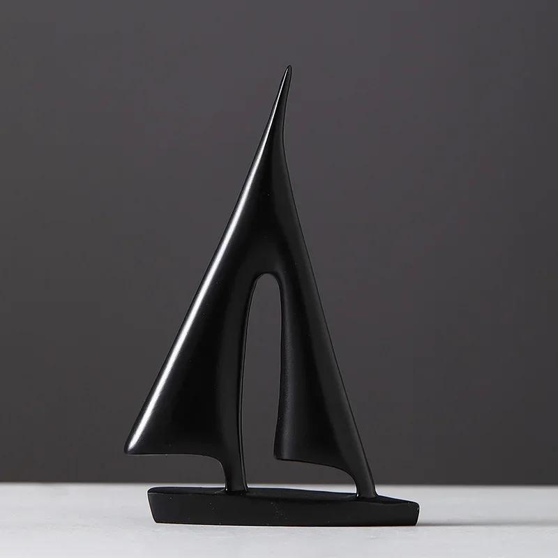 Nordic Simple Black and White Sailboat Model Light Luxury Creative Decoration Living Room Home Decoration Handicraft Decoration