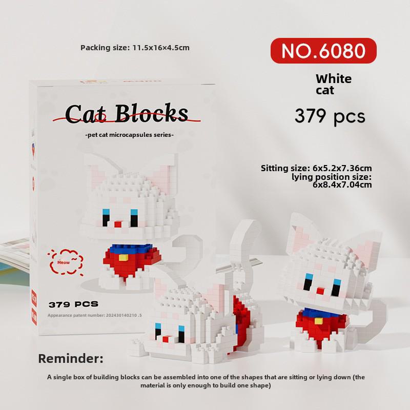 "Mini Particle Assembly Block Toys: Educational Cat Puzzle Ornaments for Kids, Compatible with LEGO"