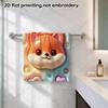 Cute Fox Head Bubble Print Towel, Soft Absorbent Hand Towel, Cloud Star Heart Decor Children Bath Towel