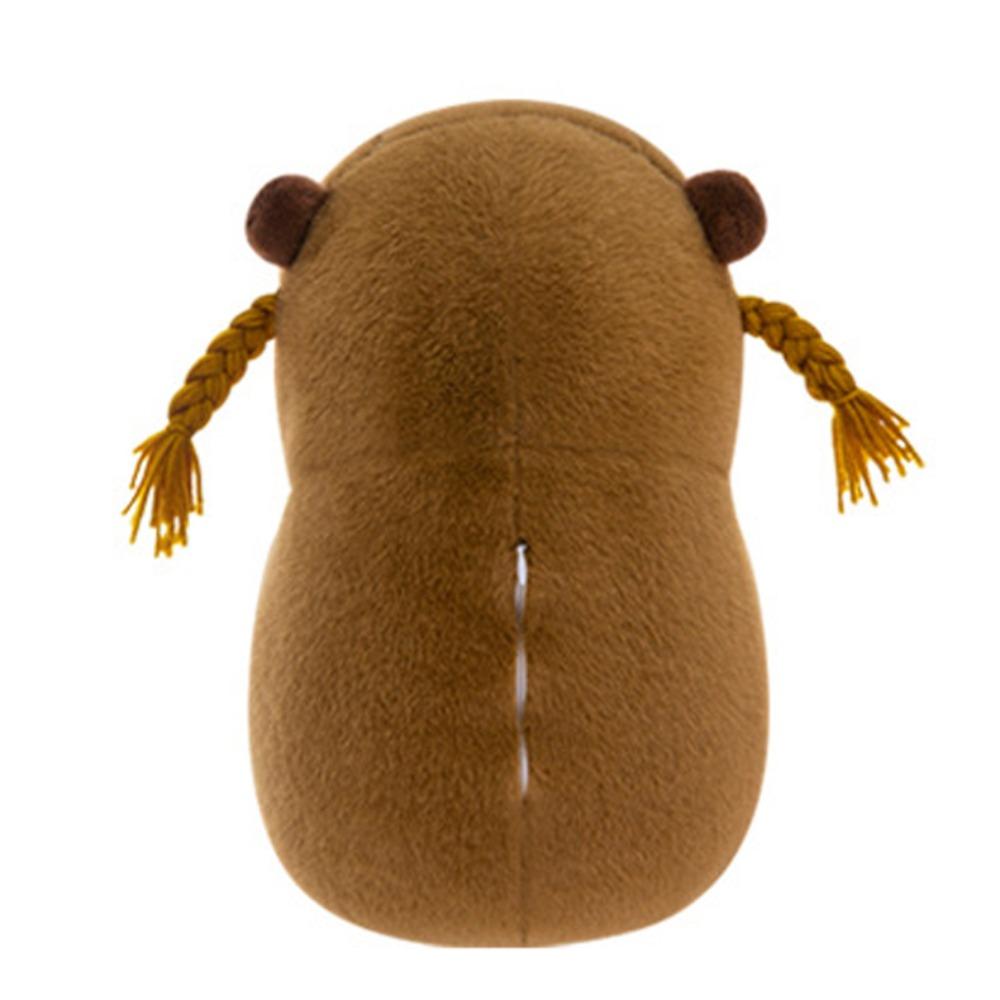 Braided Capybara Plush Toy Love Heart Capybara Stuffed Doll Capybara Cotton Doll  Children Gift