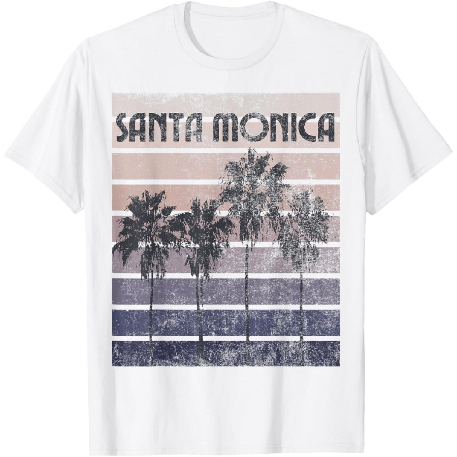 Santa Monica California Beach Summer Vacation Vintage T-Shirt XXXXXL белый