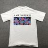 VINTAGE Laguna Beach Maglietta Uomo Taglia L Bianca Grafica Souvenir Tee Made USA Anni '90