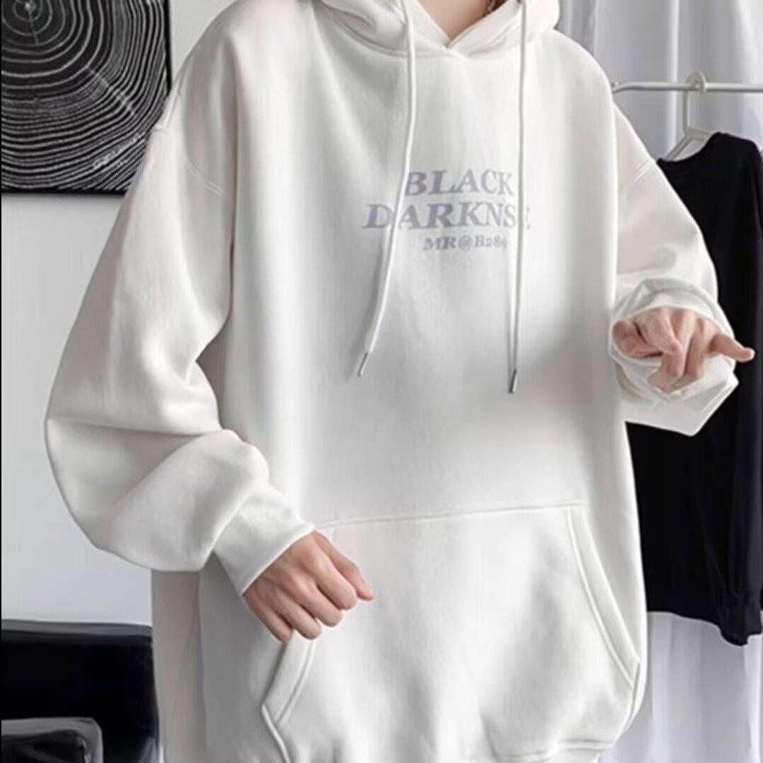 

Ретро-свитер в стиле Гонконга, мужской свитер с капюшоном на весну и осень, американский тяжелый уличный стиль, модный бренд, мешковатое пальто 5XL белый