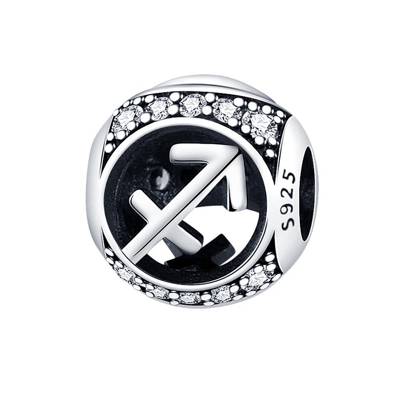 100% Copper 12 Constellation Abacus Series Charms Beads Fit Pan Original Bracelets Diy Jewelry Fine Making Gifts