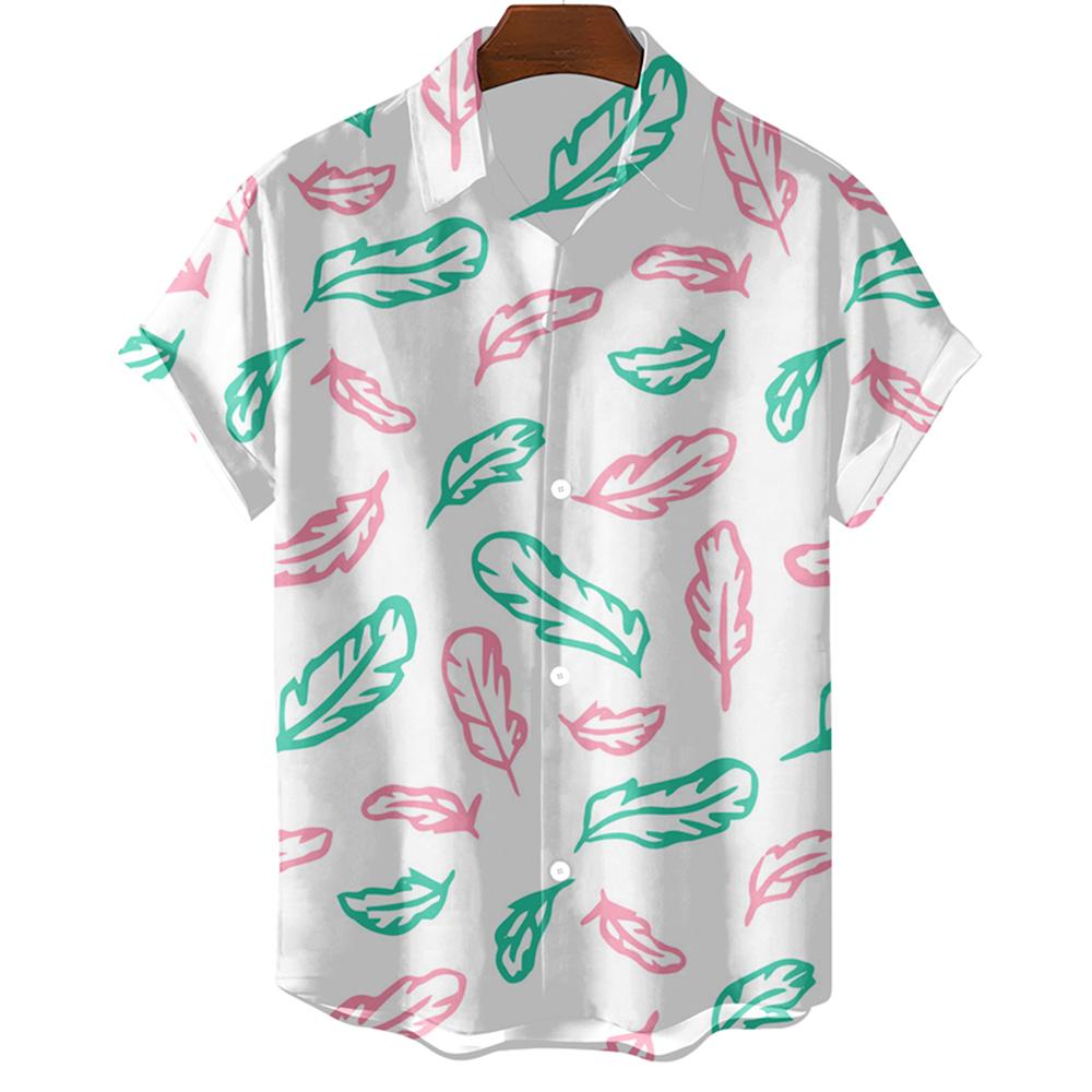 Mode Original Herrenhemd Hawaii Lässig Herren Slim Fit Kurzarm Oberteile Übergröße Einfach Federdruck Camisa MasculinaA