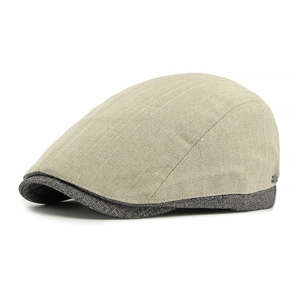 Men's Spring Summer Breathable Beret British Retro Peaked Cap Paintsman's Cap