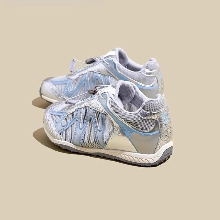 Leather Retro Casual Sports Shoes Women's 2025 Spring and Summer New Thick-soled Heightening Lace-up Versatile Trend Fly-woven Shoes