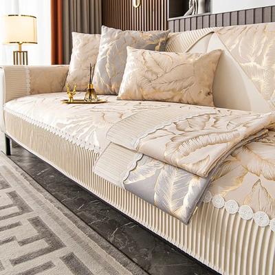 Dutch Velvet Jacquard Sofa Covers Sofas Towel Anti-slip Soft Couch Protector Slipcover Sofa Blanket for Living Room Yellow Edge