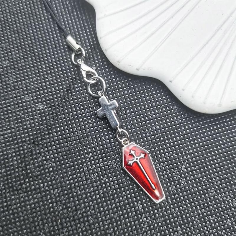 Cross Coffin Phone Chains Women Chain Cellphone Pendant Phone Chains Anti-Lost Lanyard Phone Jewelry for Women Girls