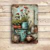Tin Sign Vintage Garden Decor, Metal Wall Art for Home