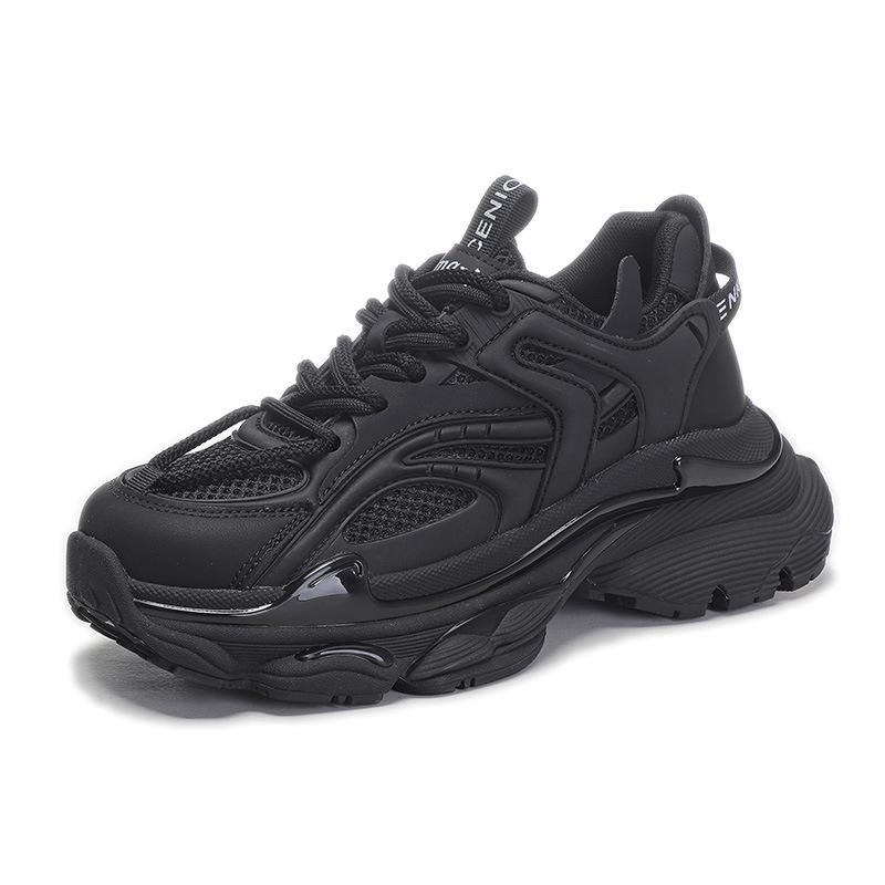 Popcorn Cover Shell Bottom Leather Dad Shoes Women's 2025 Spring New Shoes Women's Versatile Platform Running Shoes Women's Tide