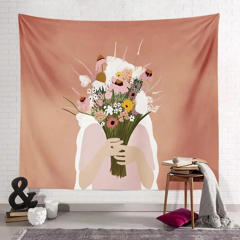 Botanical Art Tapestry Minimalist Design Unique Wall Decor for Living Room Perfect Gift for Plant Lovers